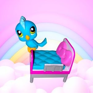 LPS cockatoo bird and bed accessory